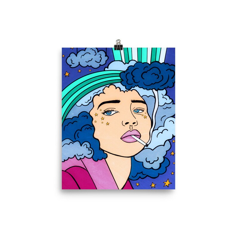 Head in the Clouds Digital Painting Fine Art Print Etsy