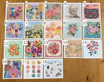 NEW SIZE - Cute 5.5 x 5.5 Prints - Different Designs to Choose From- Art Prints/Cards - Gift Ideas - Home Décor - Paintings