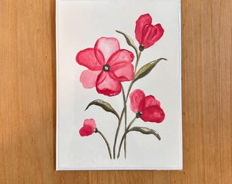 Translucent Flowers - Original Painting Greeting Card - 5"x7" Folded Card w/Envelope
