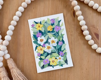 4"x6" inch Gouache Original Painting - Mini Art Paintings - Floral Art