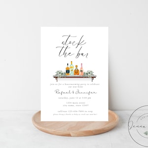 Housewarming Party Invitation, Editable template, Stock the bar party invite, First home, First house, Printable