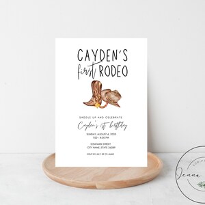 First Rodeo Birthday Invitation, Editable template, Wild West Party Invite, Western 1st birthday invitation, Printable, Instant Download DIY