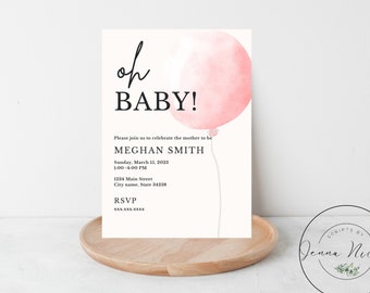 Minimalist Baby Shower Invitation: Editable Template (Digital)