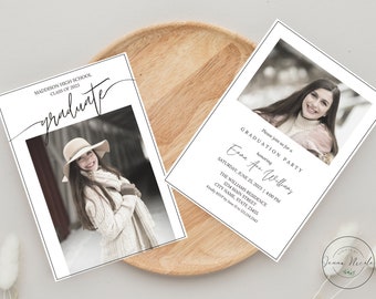 Invitación a la fiesta de graduación, plantilla editable, invitación a la fiesta de graduación de la escuela secundaria 2023, imprimible, descarga instantánea
