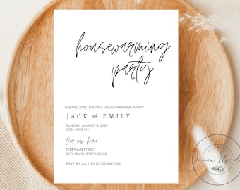 Housewarming Party Invitation, Editable template, Modern housewarming invite, First home, New house, Printable