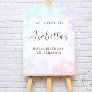 Winter Wonderland Birthday Sign: Editable Princess Poster (Instant Download)