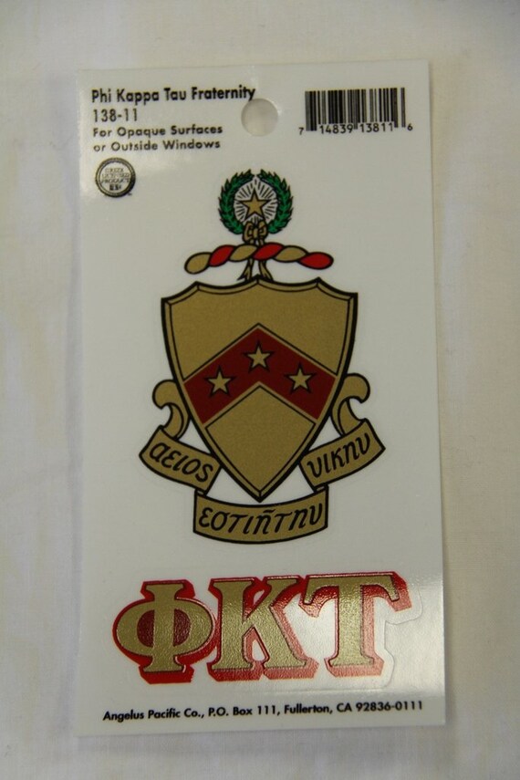 Phi Kappa Tau decal Etsy