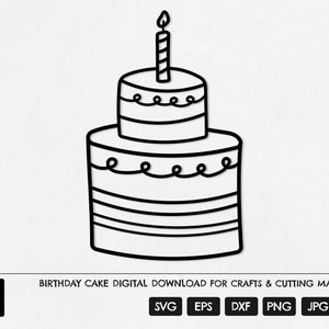 Birthday cake SVG, 1st Birthday cake svg, Cute Birthday cutting file, Cake clipart, Celebration cake Cricut, Birthday cake digital download