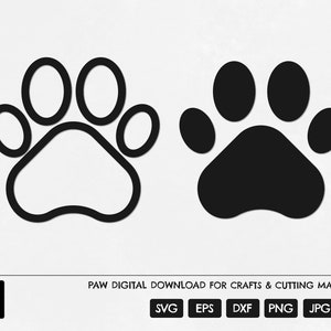 Pawprint SVG File, Pet clipart, Pawprint Svg, Paw clipart, Pawprint digital download, Pawprint vector, Paw Cut File, Instant Download Paw