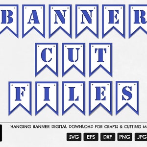 Banner de la A a la Z, archivo de corte de banner SVG, cree su propio banner, banner en capas, banner de cricut, archivo de corte de bunting, banner de 0-9, cree un banner, bunting