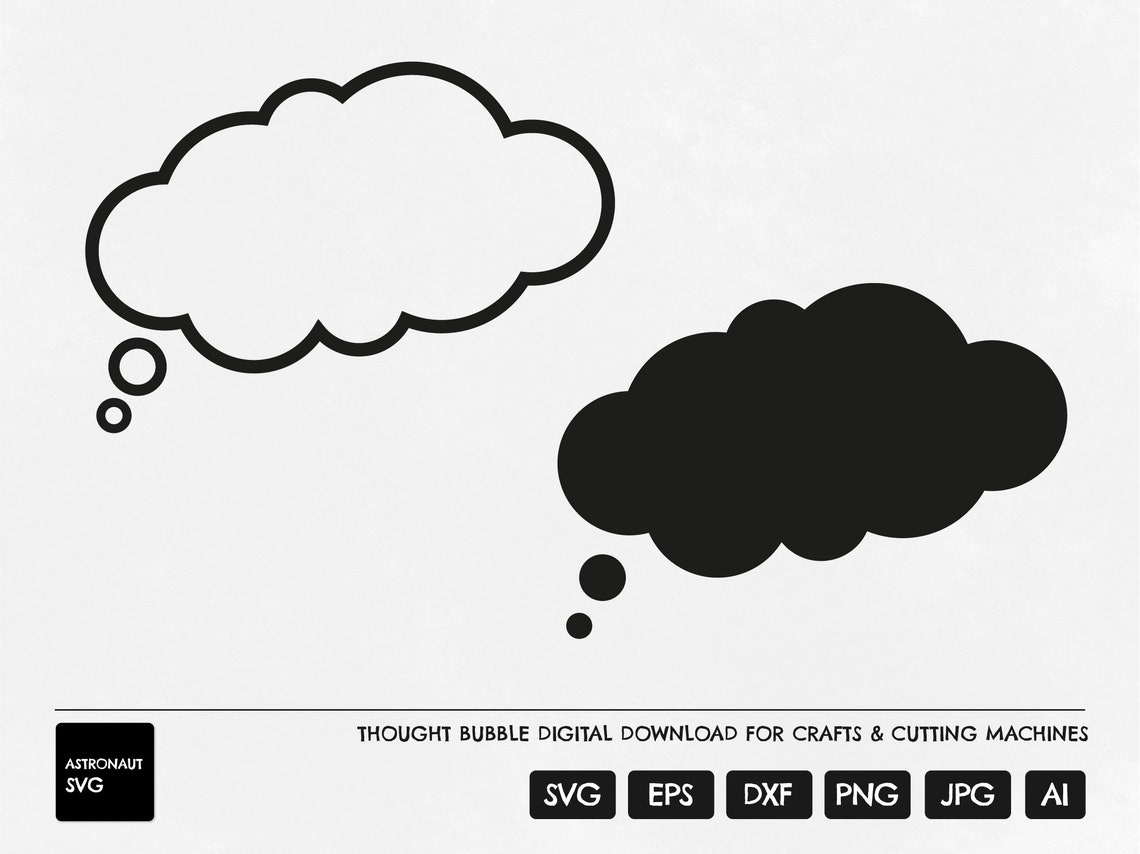 Thought Bubble SVG, Thinking Bubble Clipart, Idea Cloud Cut File ...