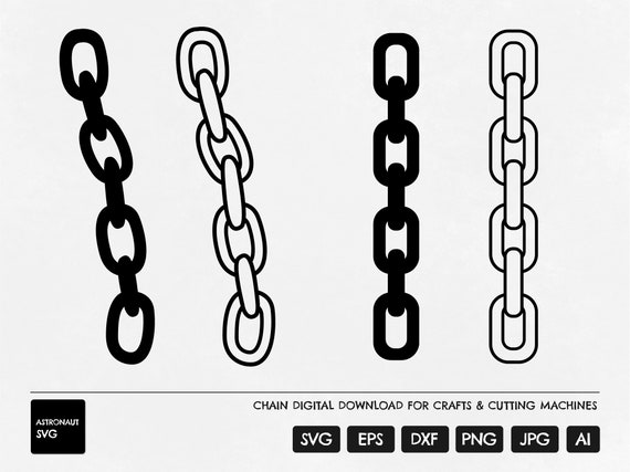 Chain SVG, Metal Chain Outline Cut File, Cricut Secure Chain