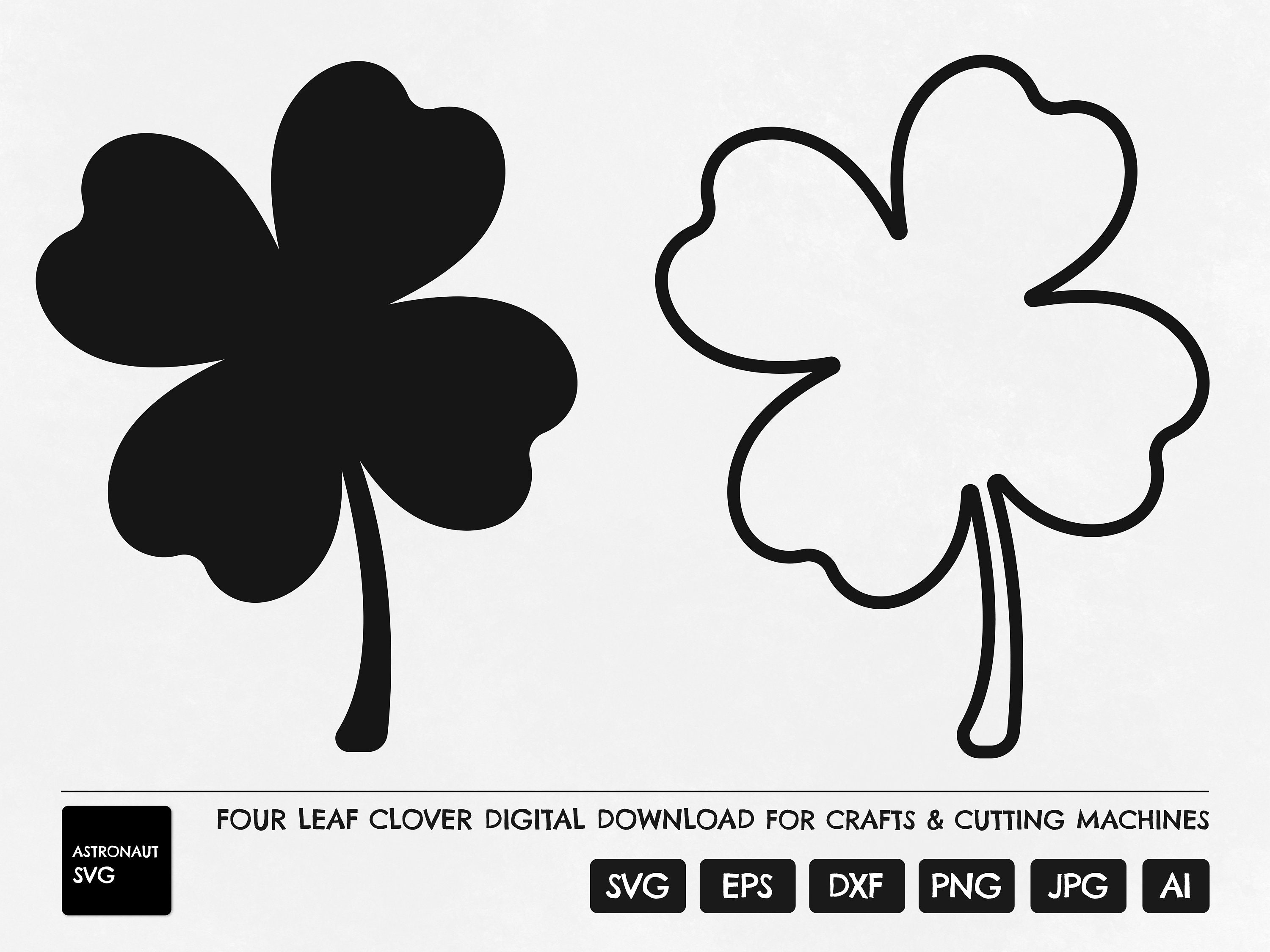 Shamrock Outline Svg - Four Leaf Clover Svg - Shamrock Svg - Scribble –  Apple Grove Lane