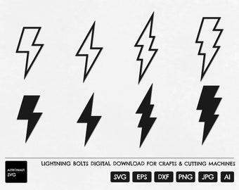 Lightning Bolt SVG, Thunder Bolt SVG, Flash SVG, Lightning Cut File, Lightning Cricut, Flash silhouette, Lightning Cameo, Lightning Bolt