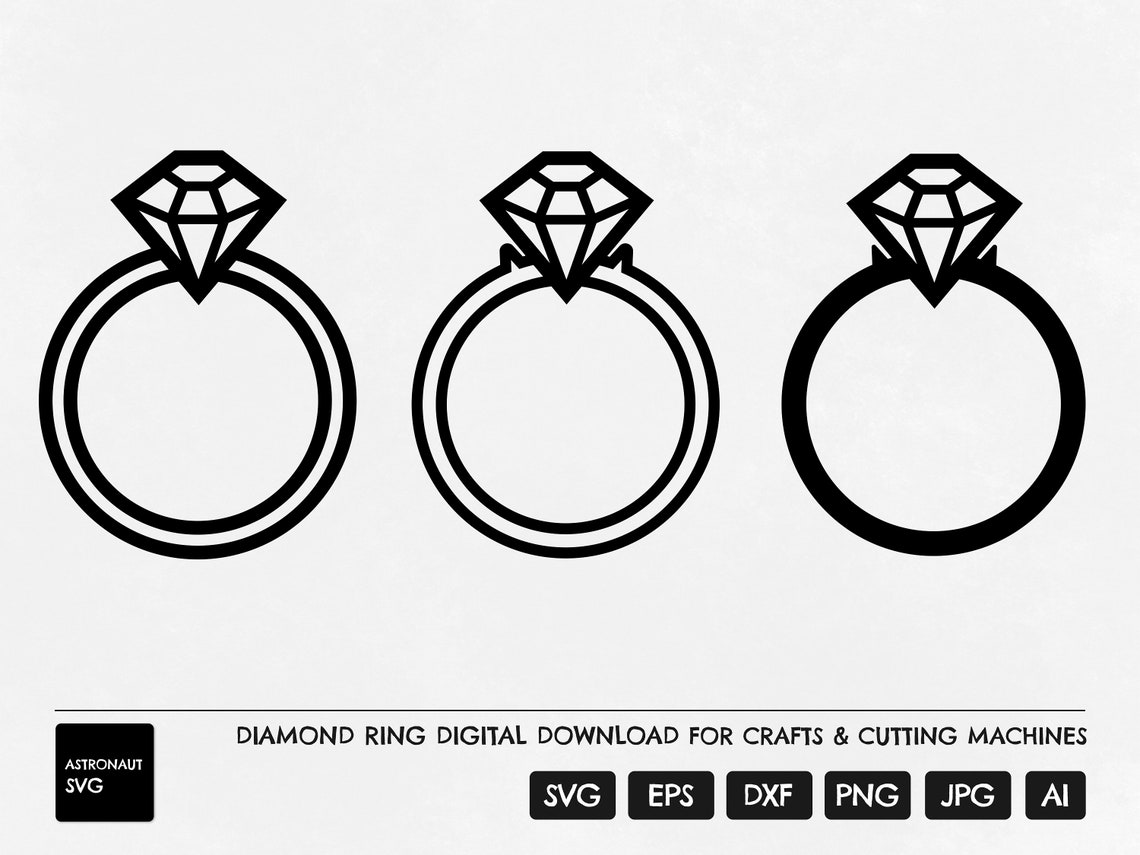 Diamond Ring Svg, Ring Cutting Machine File, Engagement Ring Svg ...