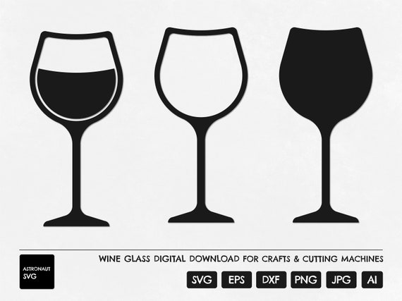 Set Of Wine Glasses And Cups Illustration Royalty Free SVG