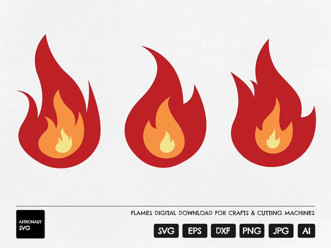 Flames SVG, Fire SVG, Flame Layers Cutting Files, Digital Flame, Fire