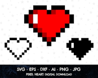Pixel Heart SVG, Heart SVG, Pixel Heart Cut File, Pixel Heart Layered SVG, Pixel Heart Clipart, Pixel Heart Cricut, Pixel Heart Silhouette