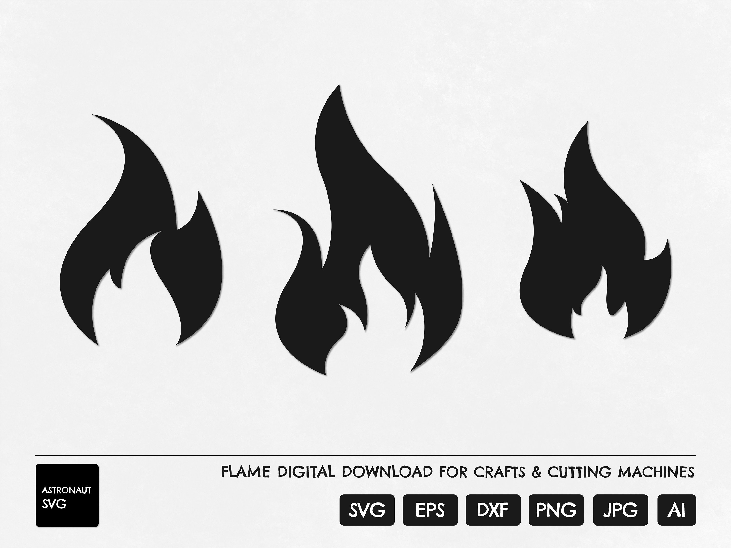 Flame Fire Black Contour PNG & SVG Design For T-Shirts