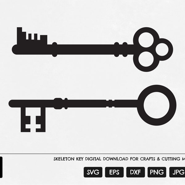 Skeleton Key SVG, Old Style Key SVG, Old Key Cutting File, Victorian Key Cut File, Key Clipart, Old Fashioned Key SVG Cricut, Digital