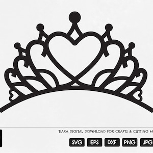 Tiara SVG, Princess Tiara SVG, Crown SVG, Royal Tiara Cutting File, Pretty Crown Cut File, Cricut, Clipart, Laser cutting Tiara, Queen svg