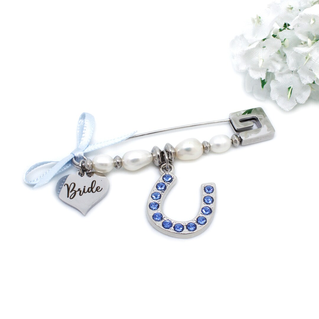 Something Blue Pin Something Blue Pin, Bride to Be Gift, Bouquet Charm Pin - Etsy