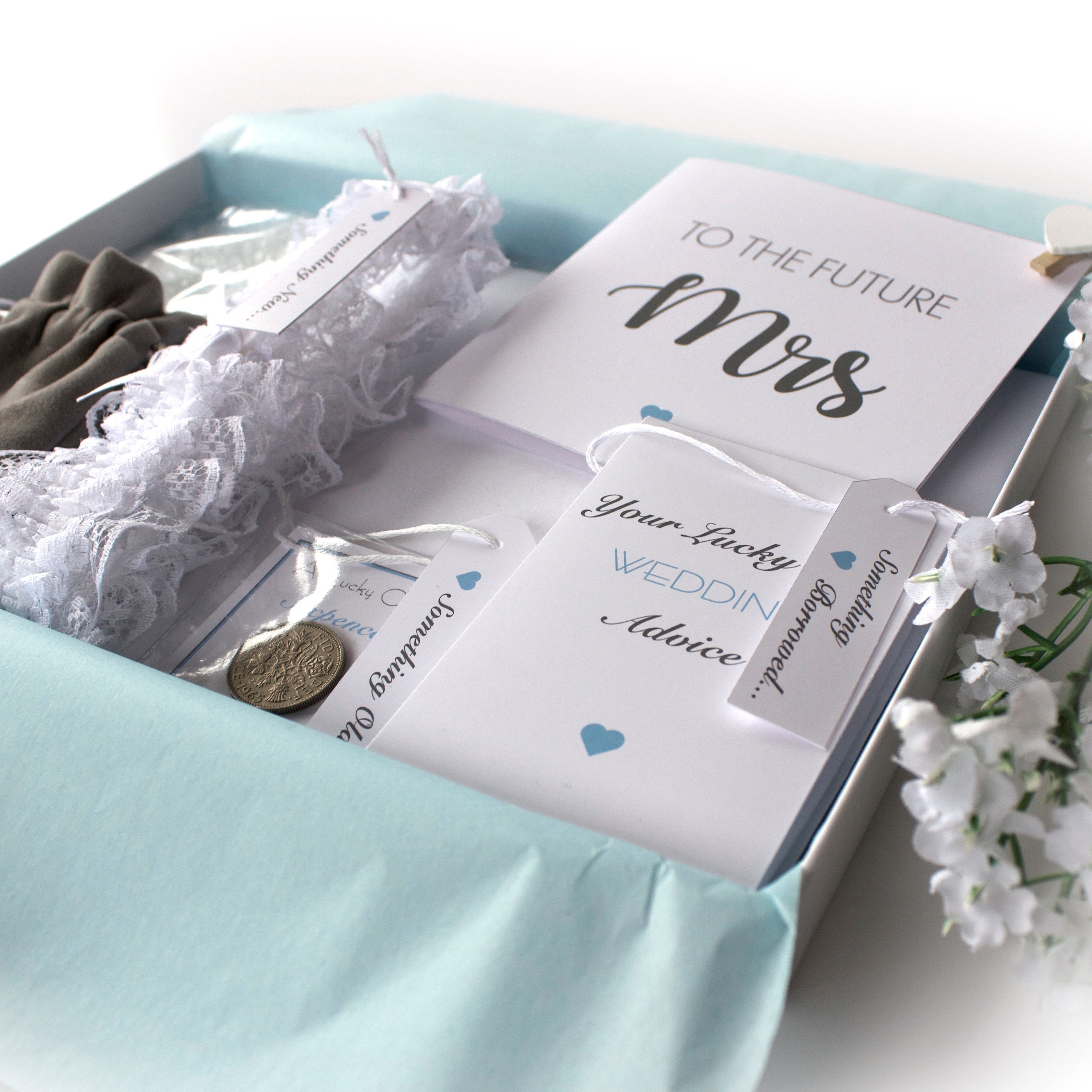 Bride to Be Box, Something Old, New, Borrowed, Blue, Letterbox Gift ...