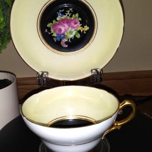 Vintage Stanley Yellow/Black Tea Cup/Saucer