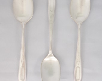 Vintage Community Plate Silverplate Serving Spoons, Grosvenor Pattern, Set of 3