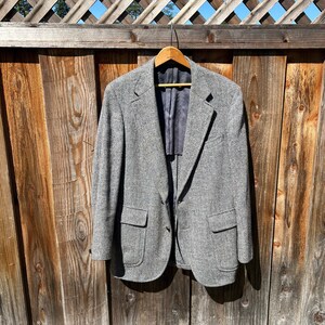 Vtg 40R Harris Tweed Light Gray Sack Sport Coat for Churchill and Co