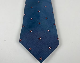 Cravate VTG Regatta années 70 bleue emblématique/foulard