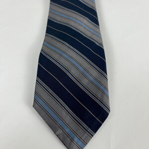 Vtg Blue and Gray Striped Repp Tie by ROBERT TALBOTT for ‘The Highlander’