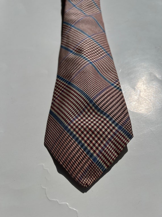 Vtg 60s BROOKS BROTHERS Plaid Silk Tie