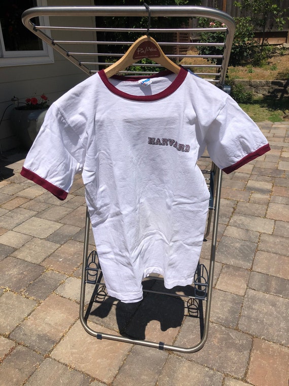 Vtg 70s Medium Harvard University CHAMPION Ringer