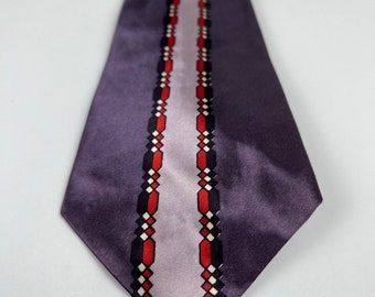 Vtg 40s Purple Tie by Korry’s for ‘Marc’s of Ocean Beach’
