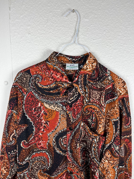 Vtg 70s VAN HEUSEN Funky Rayon Disco Shirt