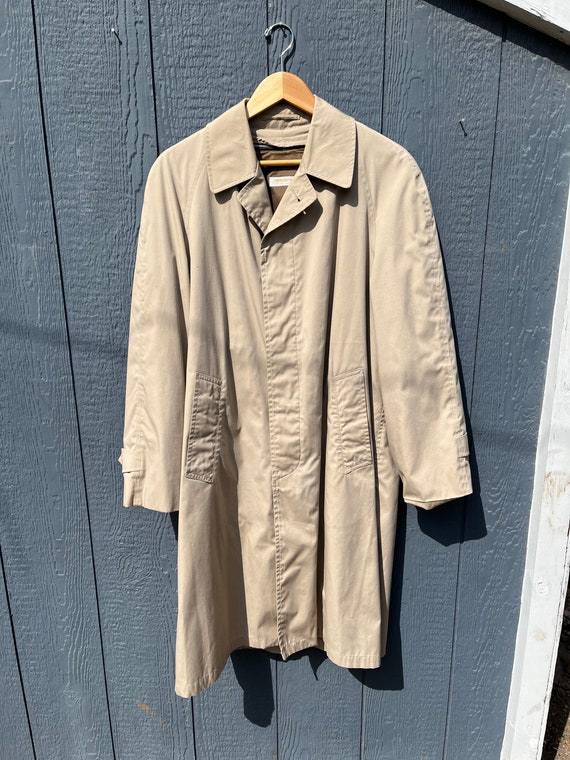 Vtg BROOKS BROTHERS 38L Tan Raincoat with Wool Li… - image 2