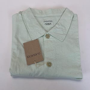 Camisón camisero japonés verde vintage de los años 80, NOS, de "Glass Rock"