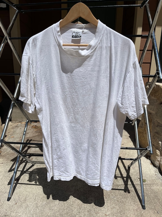 Vtg 70s 80s LEE Medium White All-Cotton T-Shirt M… - image 2