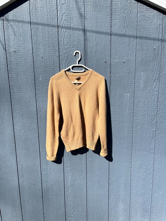 Vtg 60s ALAN PAINE Large 42 Camelhair Sweater