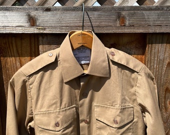 Vtg 34cm British Army Men’s Khaki Shirt