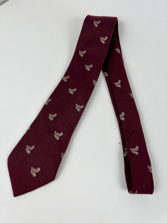 Vtg ORVIS Game Bird Maroon Wool/Silk Crest Emblem… - image 2