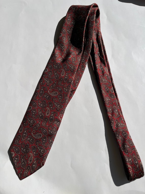 Vtg Red Silk Paisley Tie by PATRICK JAMES - image 2