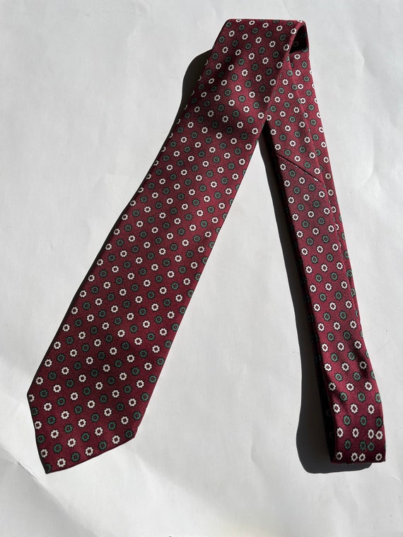 Vtg BROOKS BROTHERS Red Silk Foulard Tie - image 2