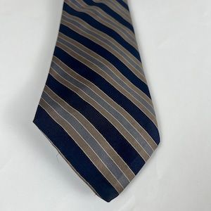Vtg Blue and Brown Striped Repp Tie by ROBERT TALBOTT for Bullock’s