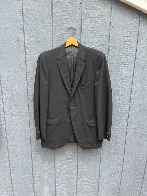 Vtg 50s 60s 41R 3/2 Black Sport Coat by ‘Steins’