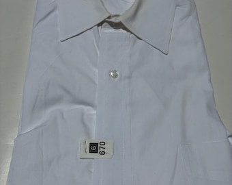 Vtg Troy Shirtmakers Guild for ‘Sakowitz’ 15-33 White Dress Shirt