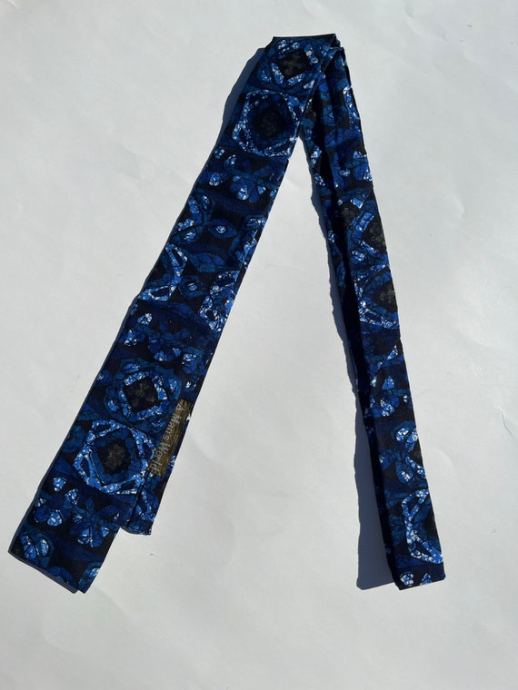 Vtg 50s 60s ERNST Blue ‘Hawaii Batik’ Square-Bott… - image 2