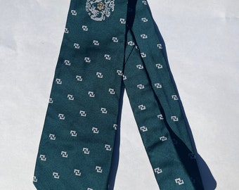Vtg Grün Asiatisch-Bezogene 'Goldene Schließe' Krawatte von Prinz Konsort