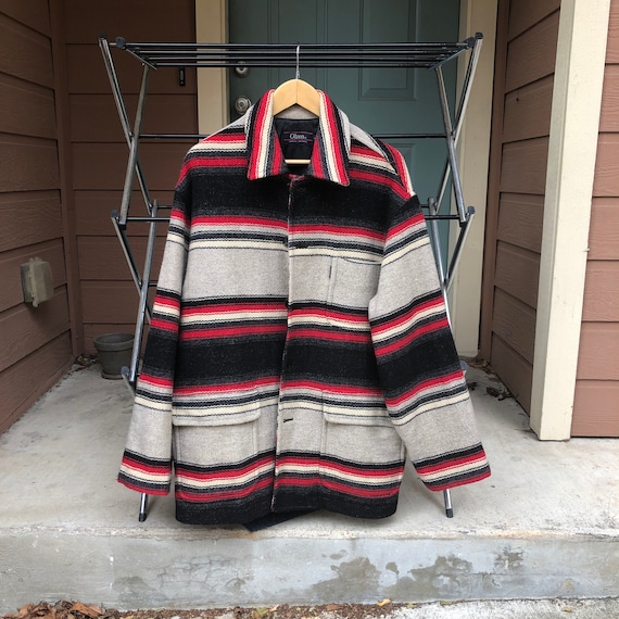 Vtg OLZEN Extra Large Wool Blanket Coat - image 1